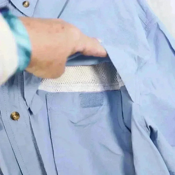 L.L Bean Short Sleeve Button Up Vented Fishing Shirt Men’s Blue Size XL Reg - Picture 7 of 13